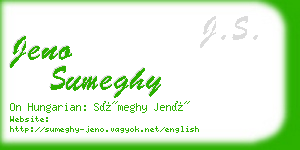 jeno sumeghy business card